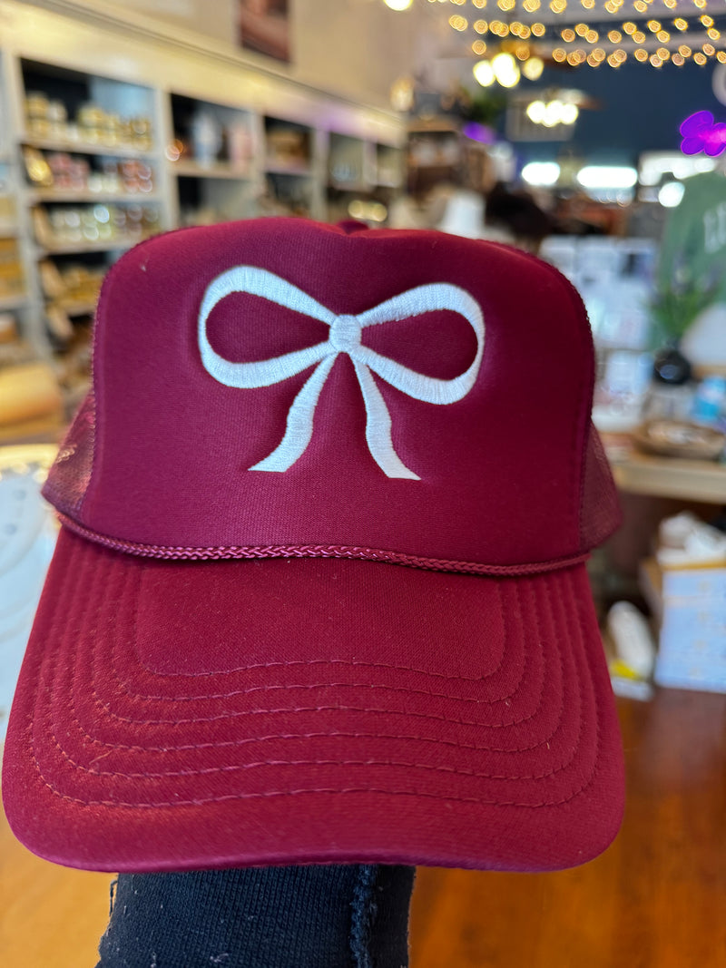 Maroon Bow Trucker Hat