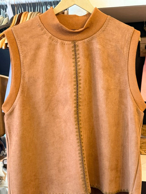 Camel Suede Top
