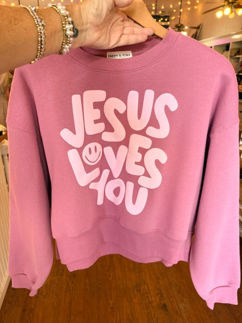 Jesus Loves you Crop Sweatshirt
