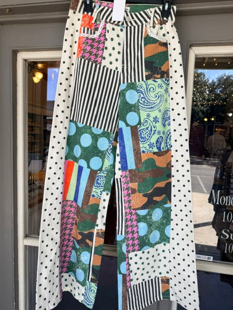 Patchwork Denim Pants