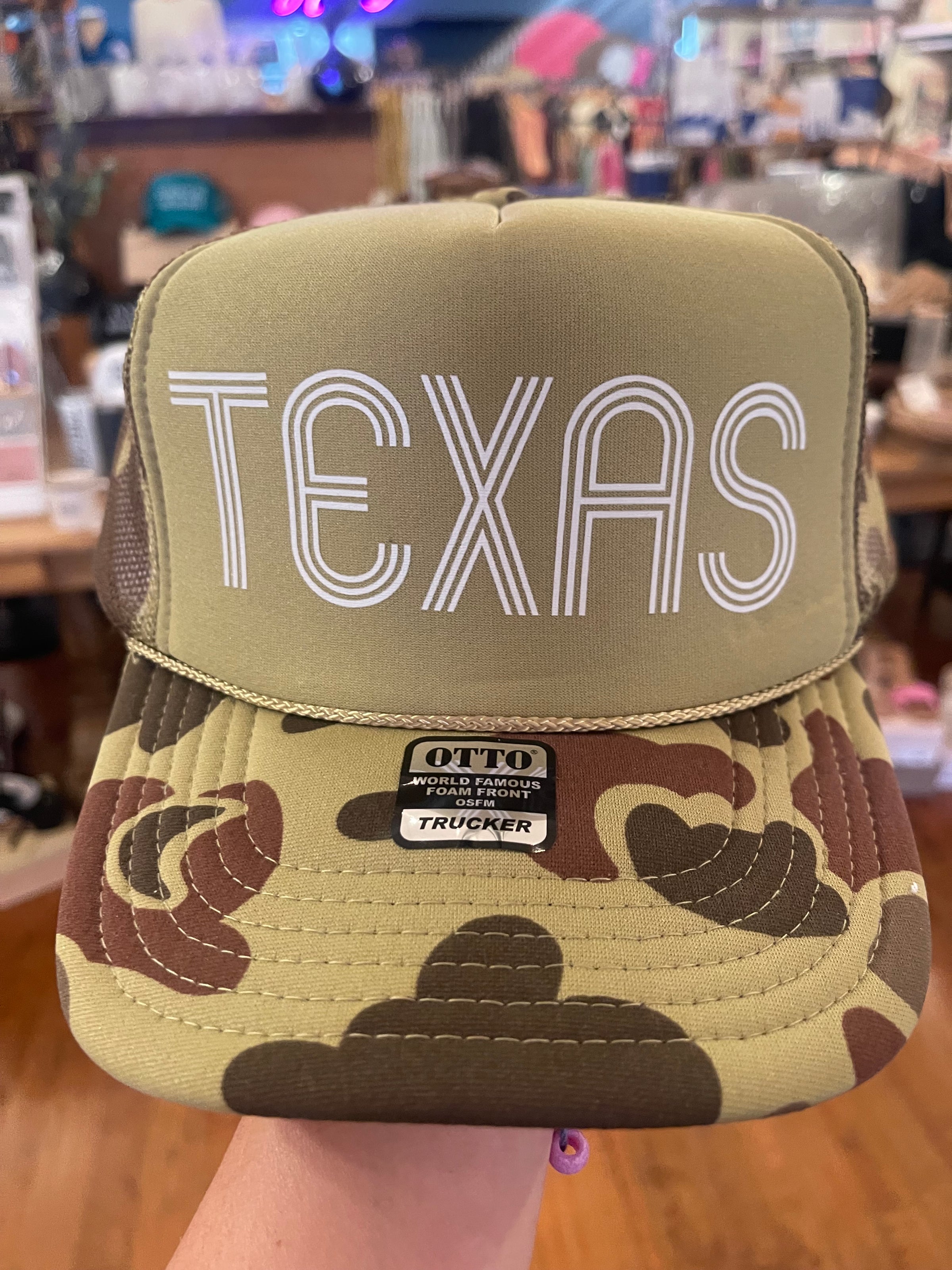 Camo Texas Trucker Cap Upside Down Dallas Snapback CAMO