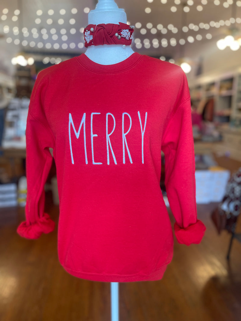 Merry Embroidered Sweatshirt