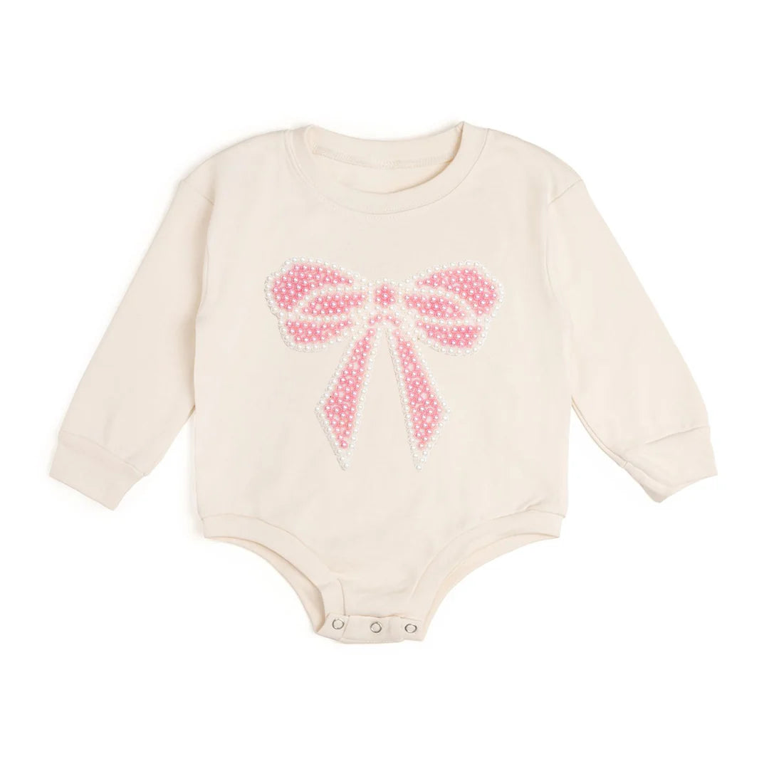 Pearl Bow Patch Romper