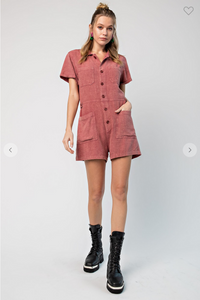 Linen Button Down Romper