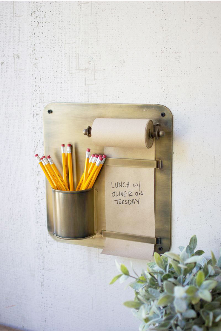Hanging Note Roll & Pencil Cup