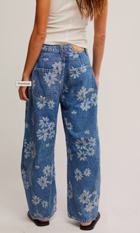 Good Luck Printed Barrel Pants