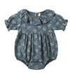 Quincy Mae - Collard Romper, Blue Floral