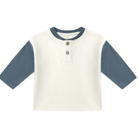 Quincy Mae - Long Sleeve Henley,Ocean