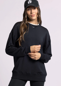 Martina Oversized Crew, Black