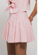 Pink Gingham Mini Skirt