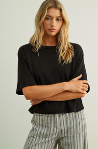 Bridgette Black Crop Tshirt