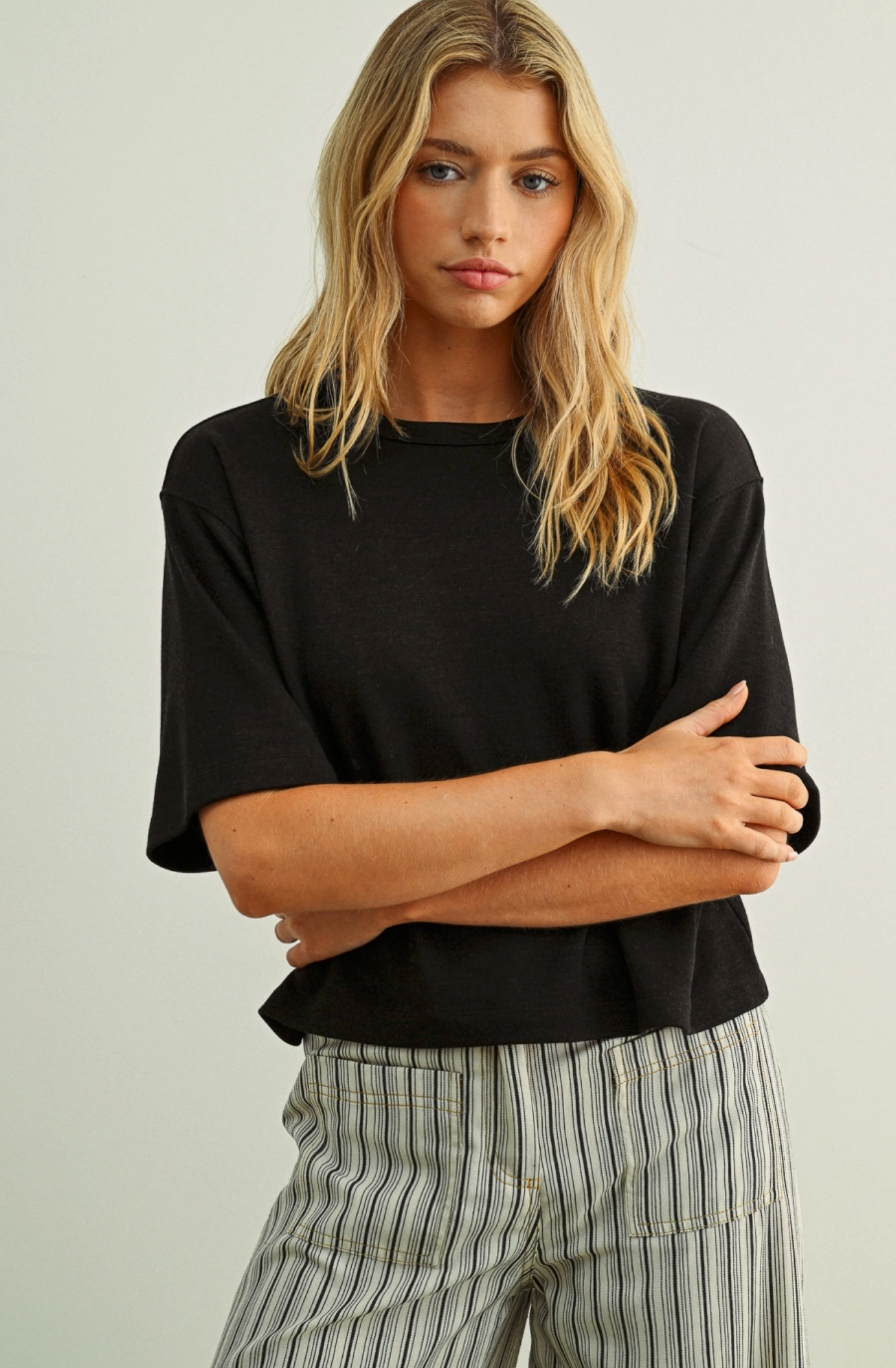 Bridgette Black Crop Tshirt