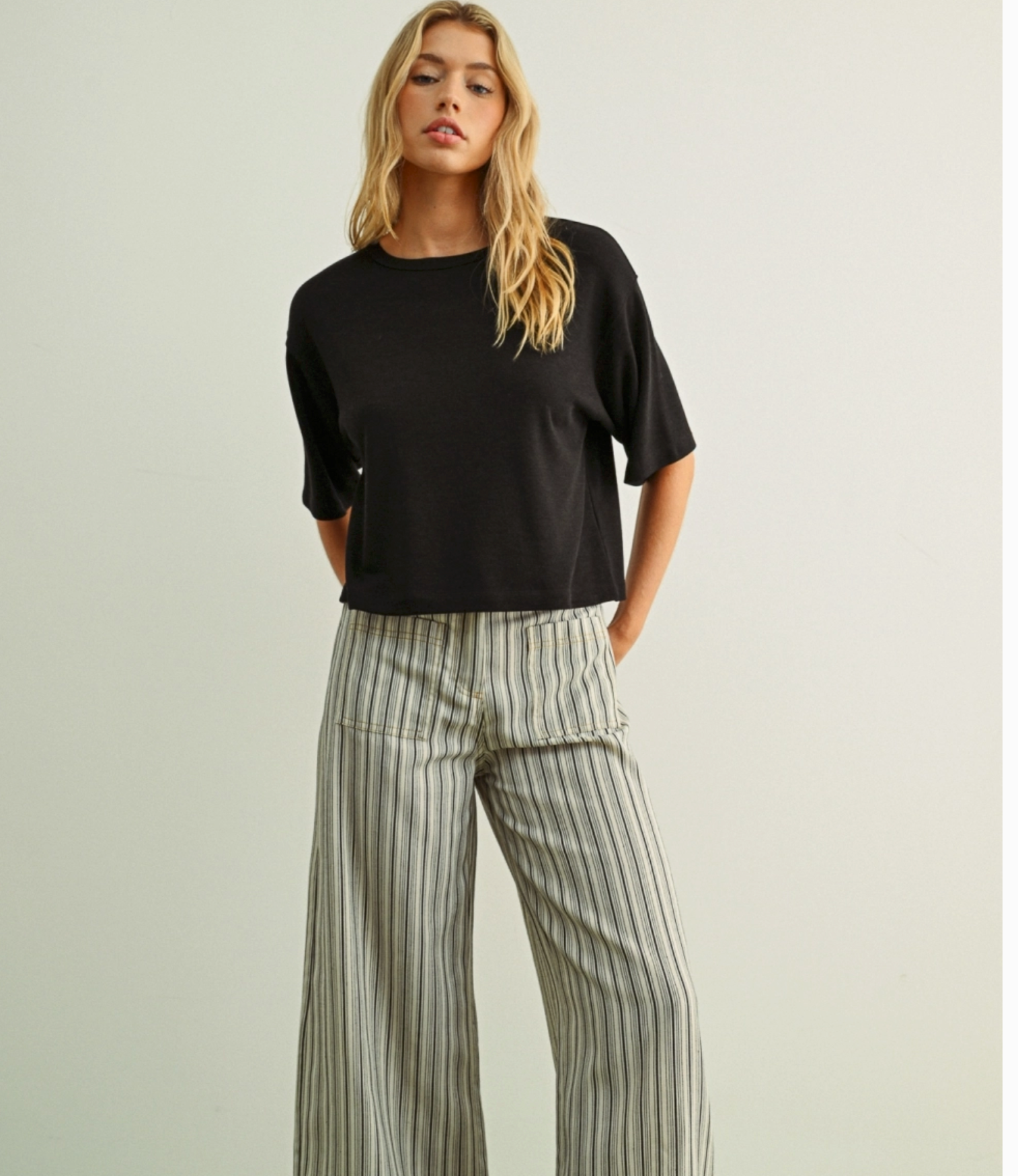 Bridgette Black Crop Tshirt