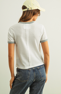 Waffle Fabric Ringer Tshirt
