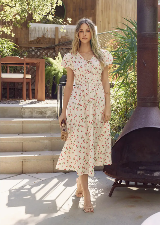 Playful Fruit Print Dress