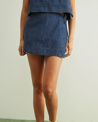 Pinstripe Denim Skort