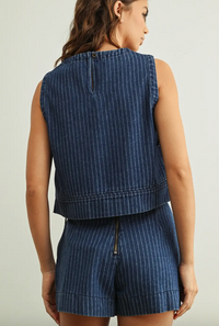 Pinstripe Denim Skort
