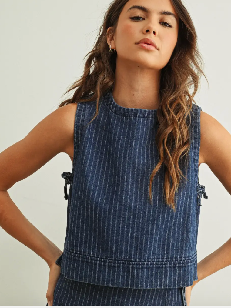 Pinstripe Denim Top
