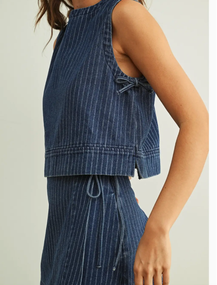 Pinstripe Denim Top