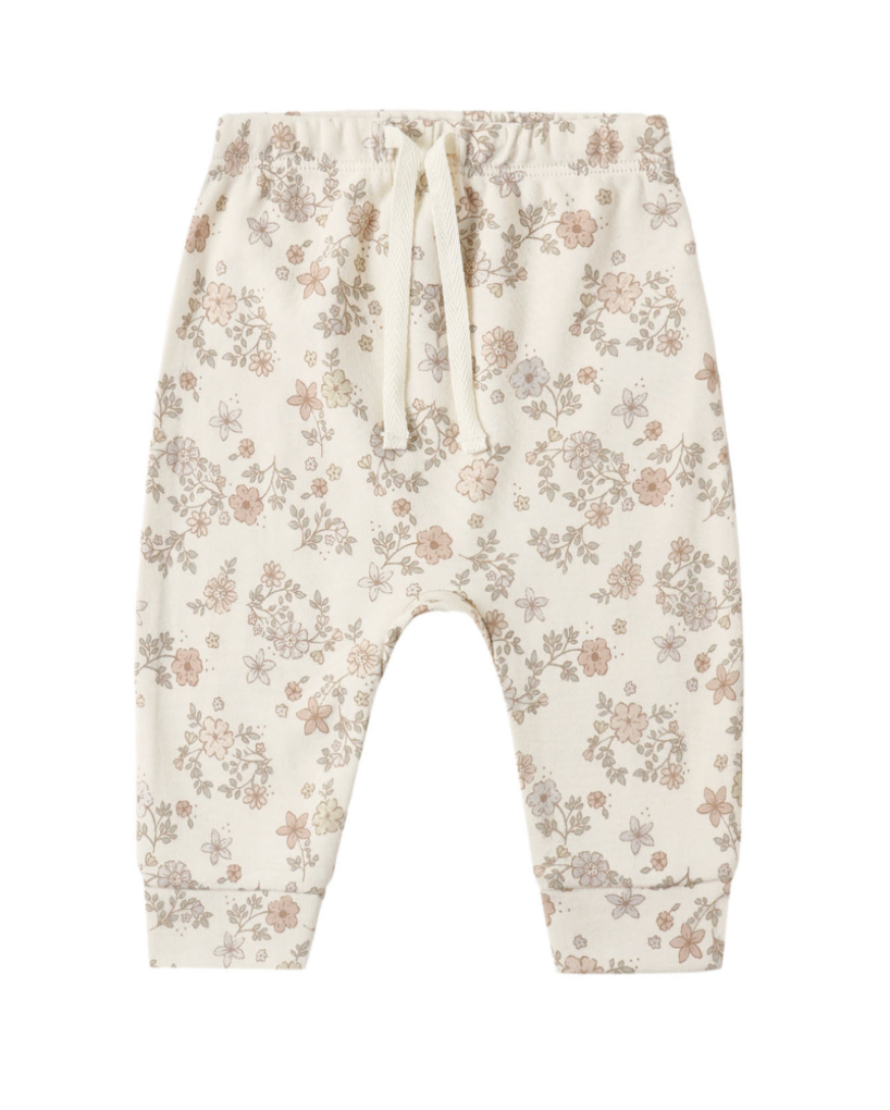 Quincy Mae- Drawstring Pant, Floral Vine