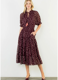 Blaine Midi Burgundy Dress