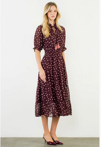 Blaine Midi Burgundy Dress