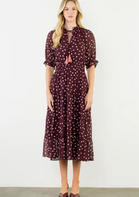 Blaine Midi Burgundy Dress