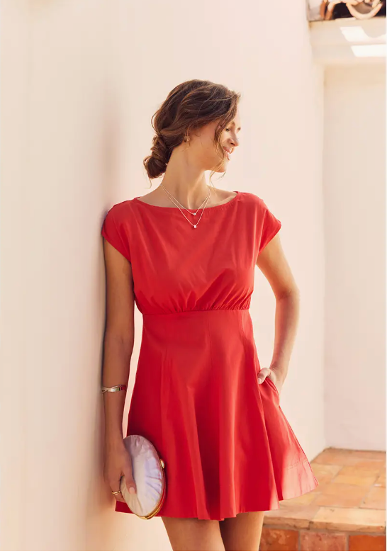 Regina Boatneck Red Dress