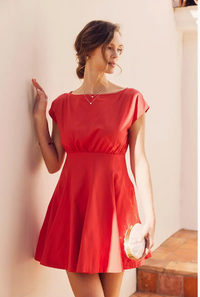 Regina Boatneck Red Dress