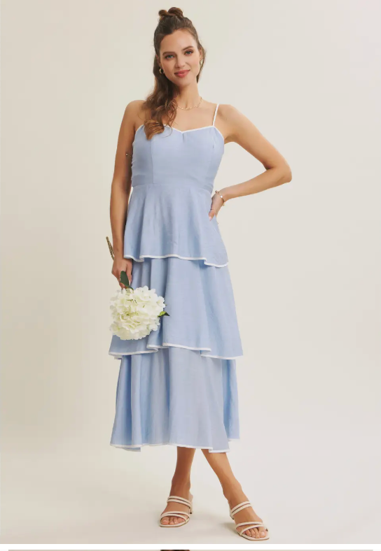 Garden Tiered Open Back Dress