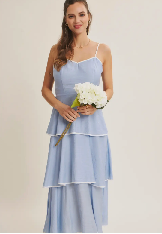 Garden Tiered Open Back Dress