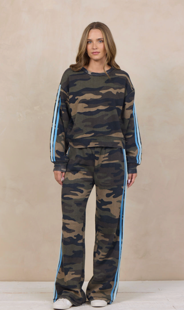 Alpine Camo top with Stripe