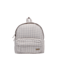 Quincy Mae- Mini Backpack Grey & Brown Gingham