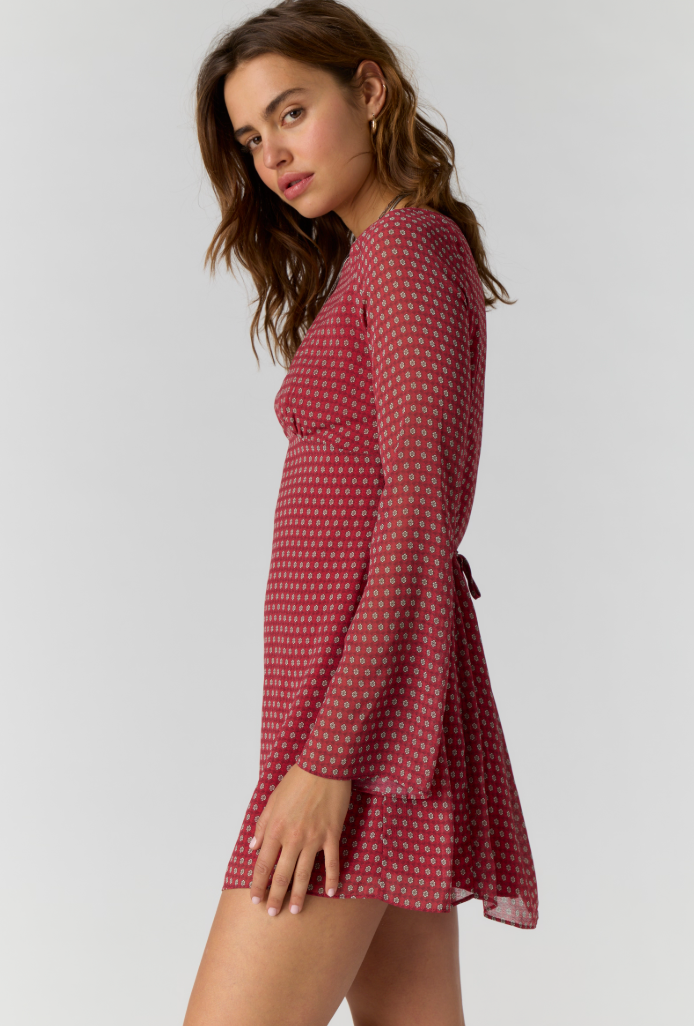 Free People - Jolie Printed Mini Dress, Salsa