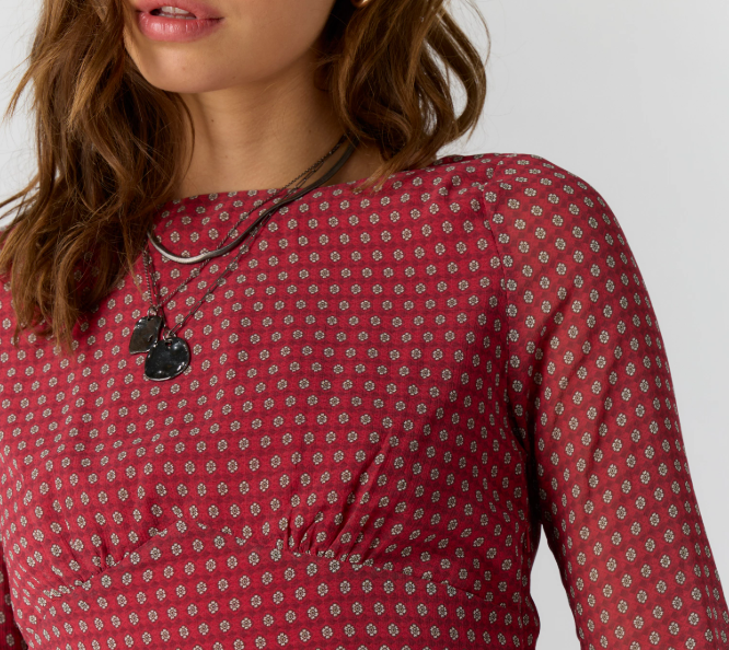 Free People - Jolie Printed Mini Dress, Salsa