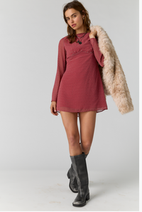 Free People - Jolie Printed Mini Dress, Salsa