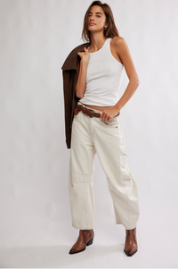 Free People - Good Luck Barrel Pants/Milk
