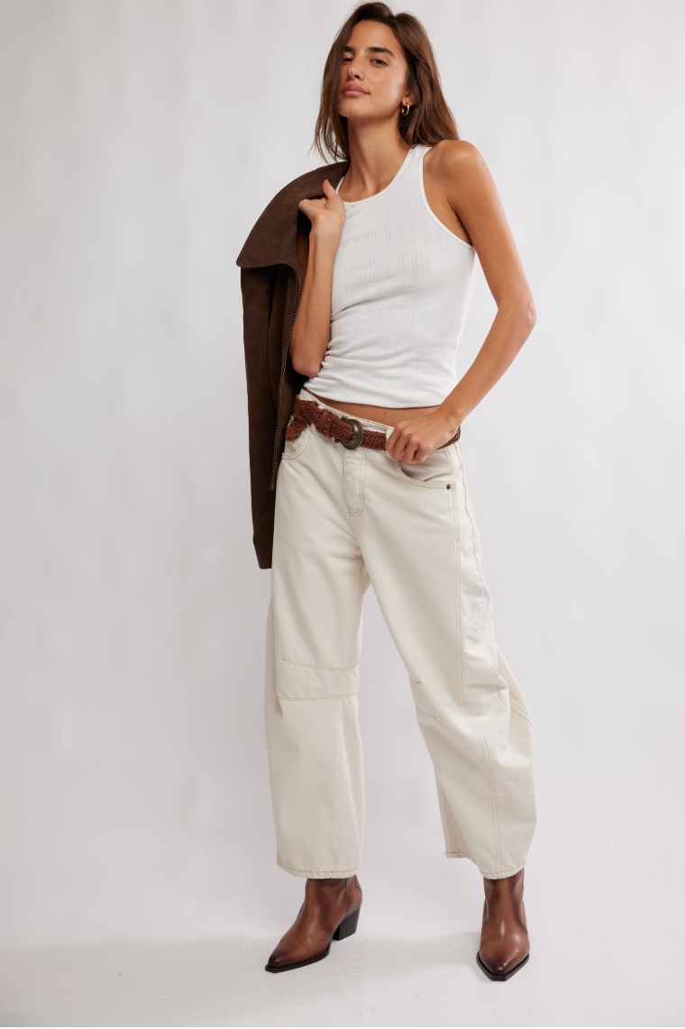 Free People - Good Luck Barrel Pants/Milk