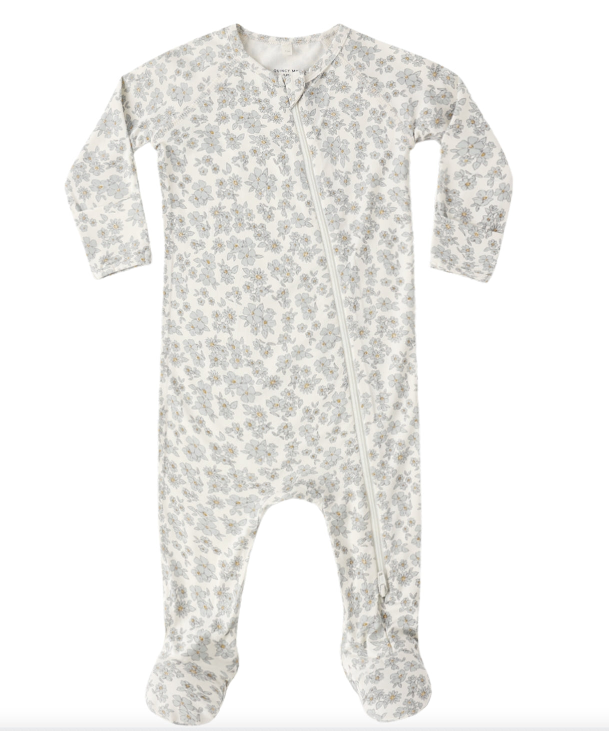 Quincy Mae - Blue Floral Footie