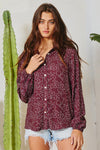 Maroon Floral Print Top
