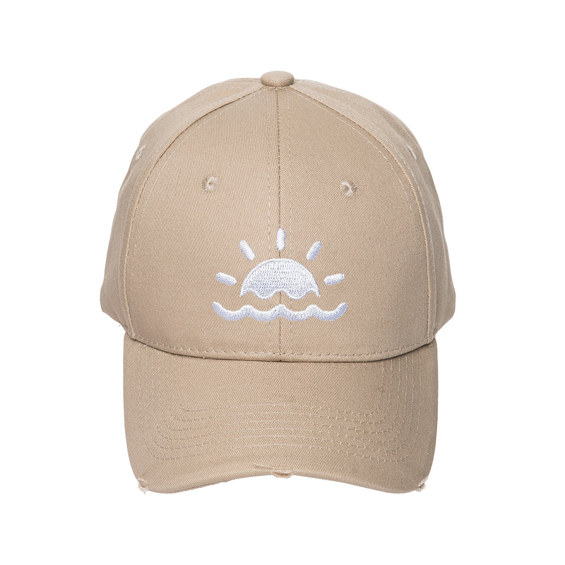 Tan Distressed Sun & Water Cap