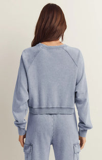Z Supply - Cropped Out Knit Denim Sweater