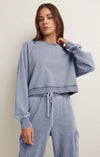 Z Supply - Cropped Out Knit Denim Sweater