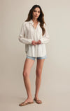 Z-Supply, The Perfect Linen Top/White Stripe