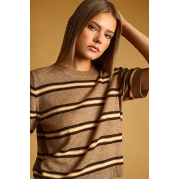 Bailey Stripe Short Sleeve Knit Top