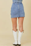 Denim Bow Mini Skirt