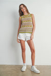 Geo Print Sweater Tank Top