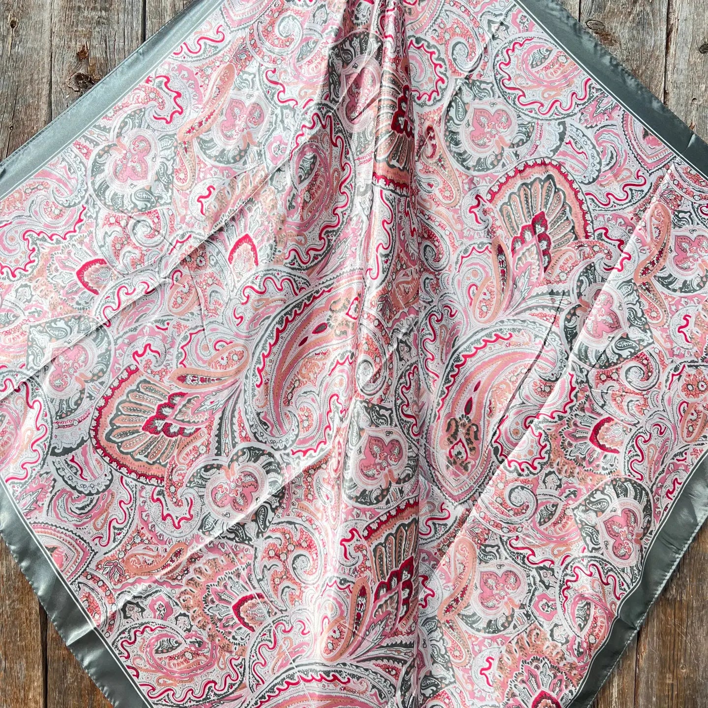 Wild Rag - Pink and Gray Paisley