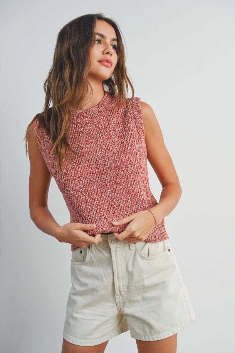 Sara Sleeveless Sweater Top