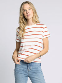 Asher Tshirt-Brnt Orange & Wht